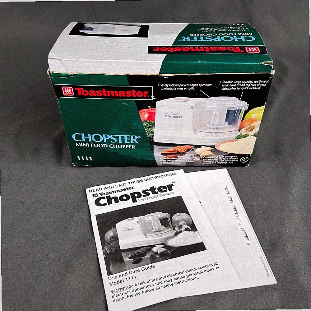 Toastmaster Chopster Vintage Mini Food Chopper & Food Processor Unused Open-Box