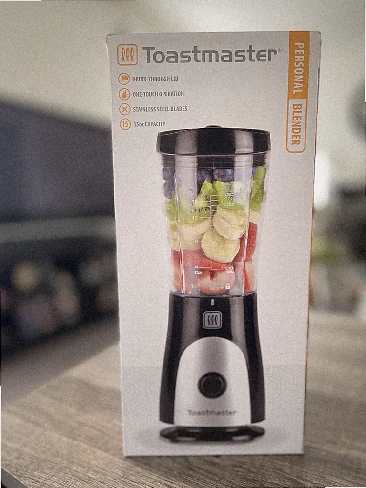 Toastmaster Personal Blender 15oz One-Touch Operation Stainless Steel Blades