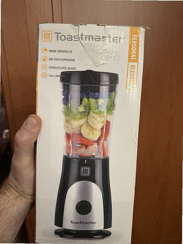 Toastmaster Personal Blender TM-4MBL 15 oz One-Touch w/ Drink-Through Lid