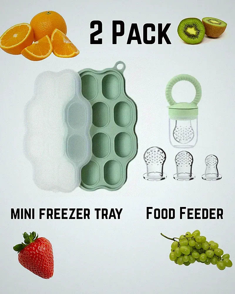 Toddler/Baby Mini Food Freezer Tray And Food Feeder Pacifier 2 Pack