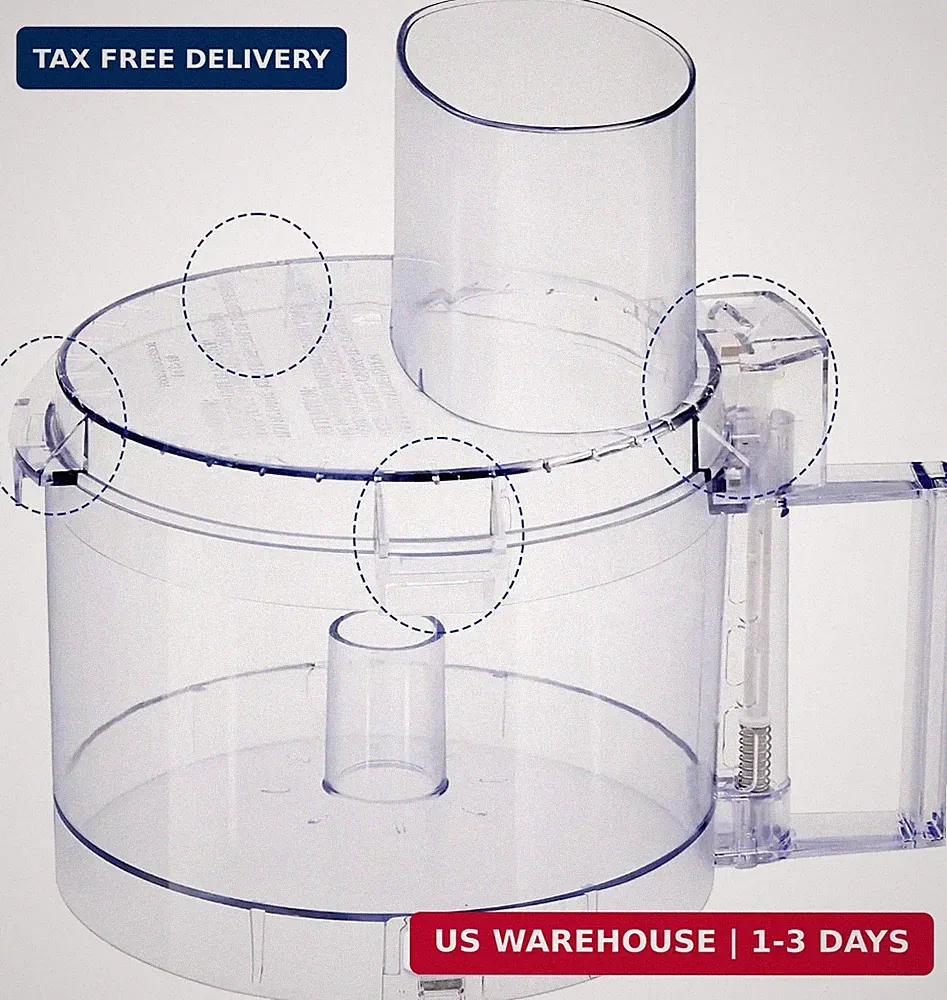 Top with 4 Locking Tabs 7-cup FP-631AGTXT-1 and DLC-117BGTXT1 Food Processor Wor