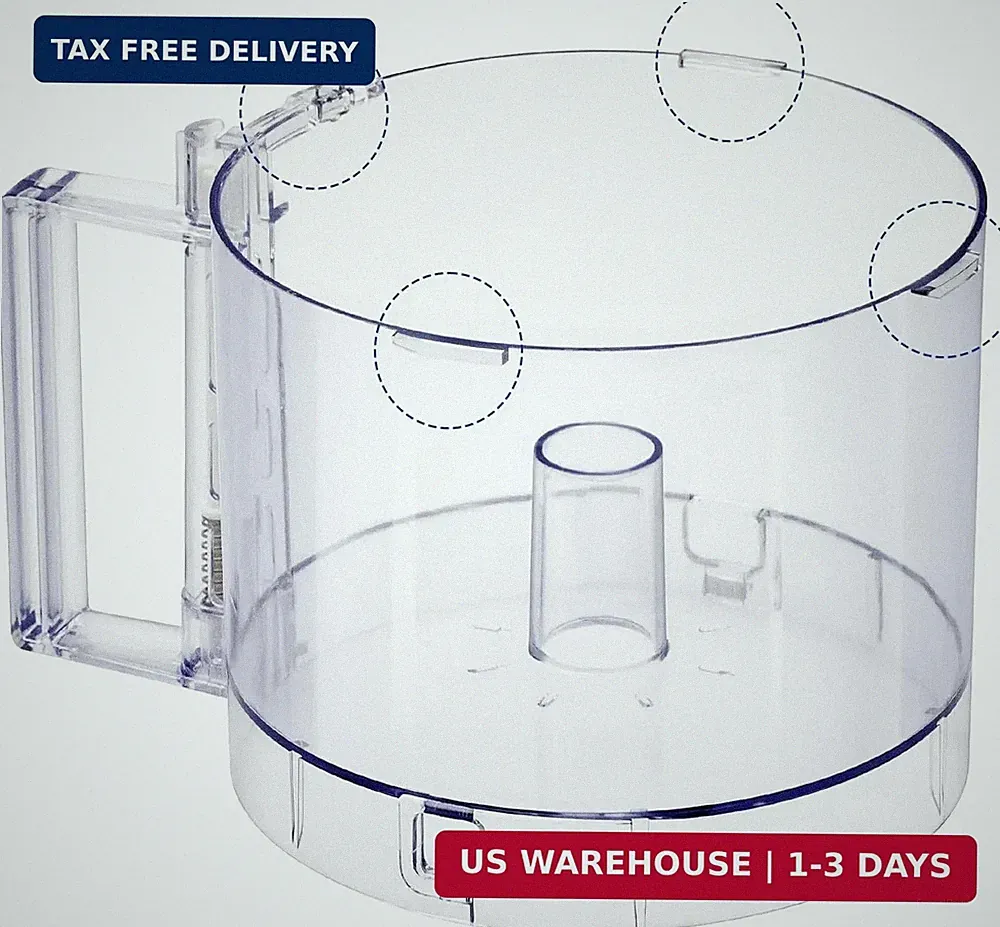 Top with 4 Locking Tabs FP-631AGTXT-1 Food Processor Work Bowl 7-Cup Compatible