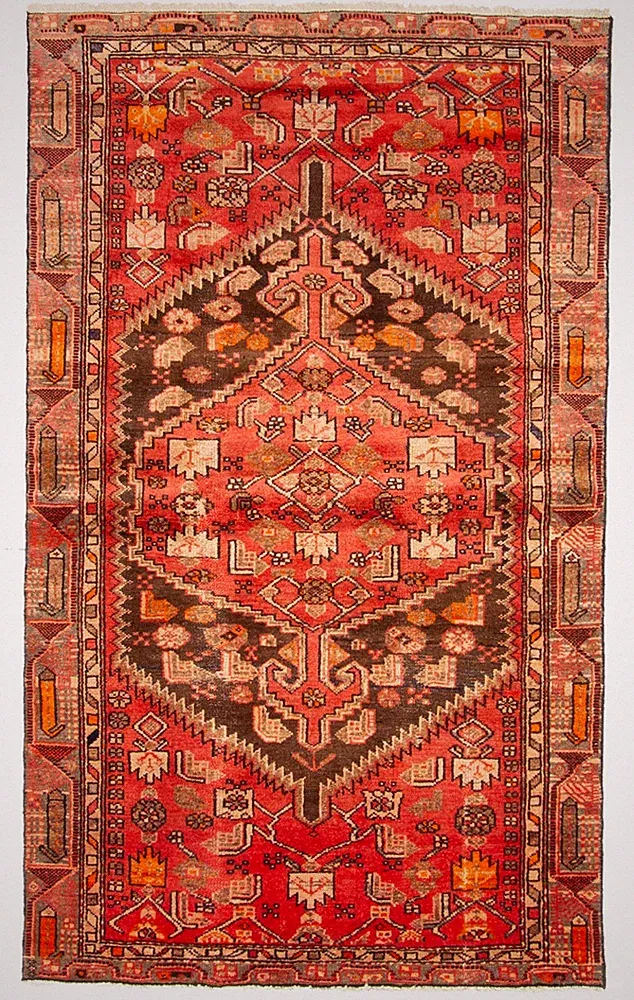 Traditional Vintage Hand-Knotted Area Rug 3'9" x 6'4" Oriental Wool Carpet