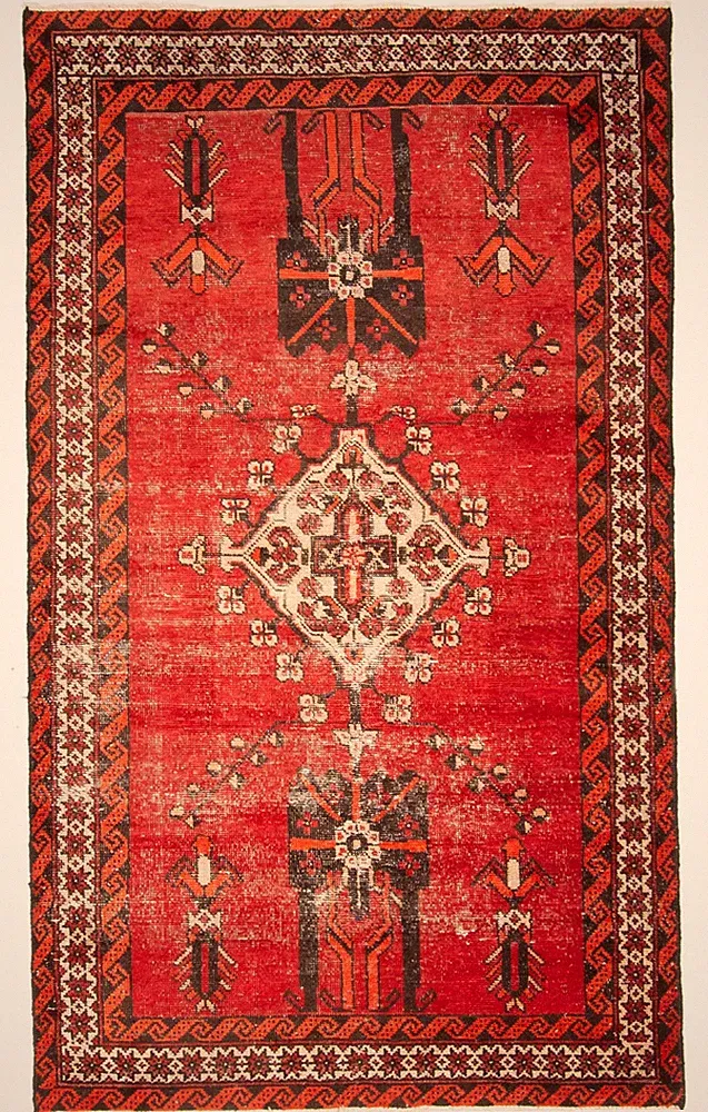 Traditional Vintage Hand-Knotted Area Rug 3'9" x 6'5" Oriental Wool Carpet
