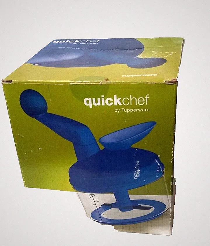 Tupperware Quick Chef Manual Food Processor Crank Chopper Mixer Whisk w/ Box