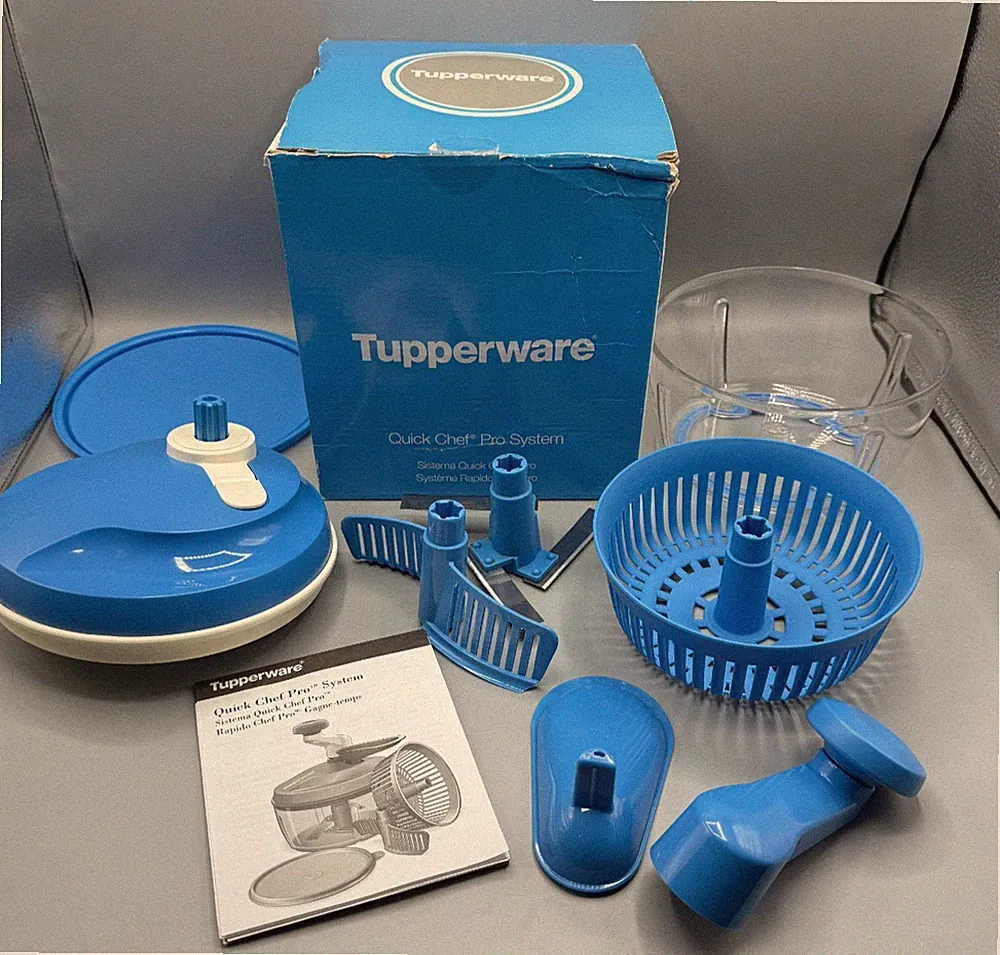 TUPPERWARE Quick Chef Pro System Blue Manual FOOD PROCESSOR Chopper