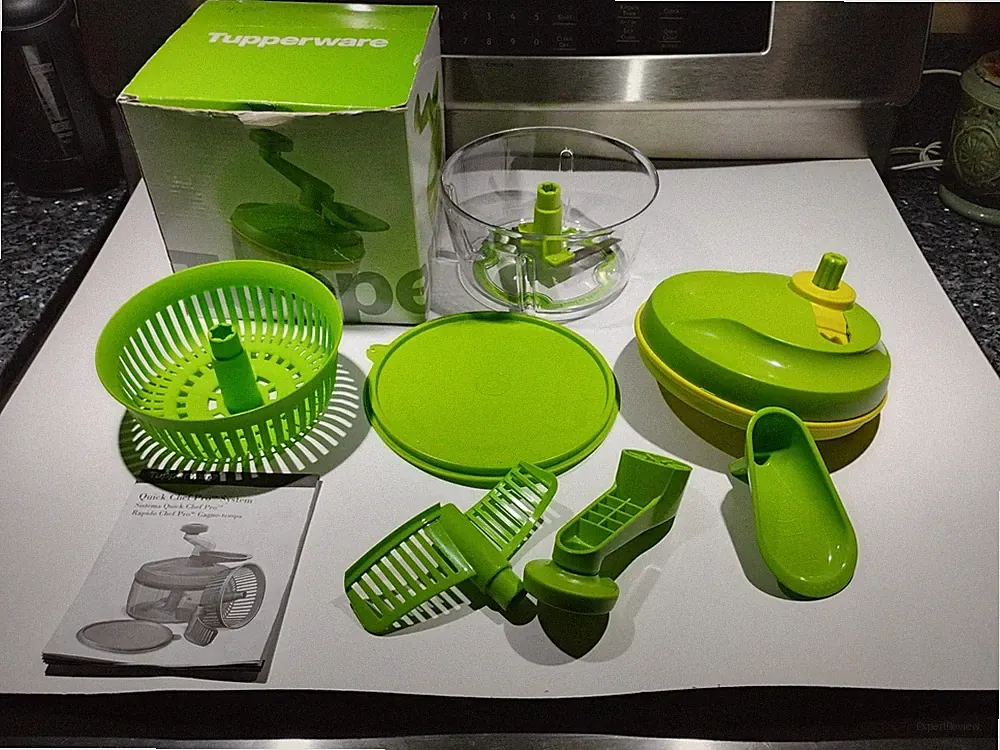 Tupperware Quick Chef Pro System Manual Food Processor Chopper Green