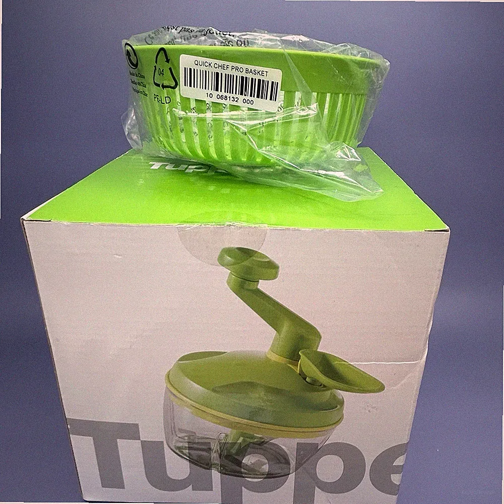 Tupperware Quick Chef Pro System Manual Food Processor Plus Basket Lime Green