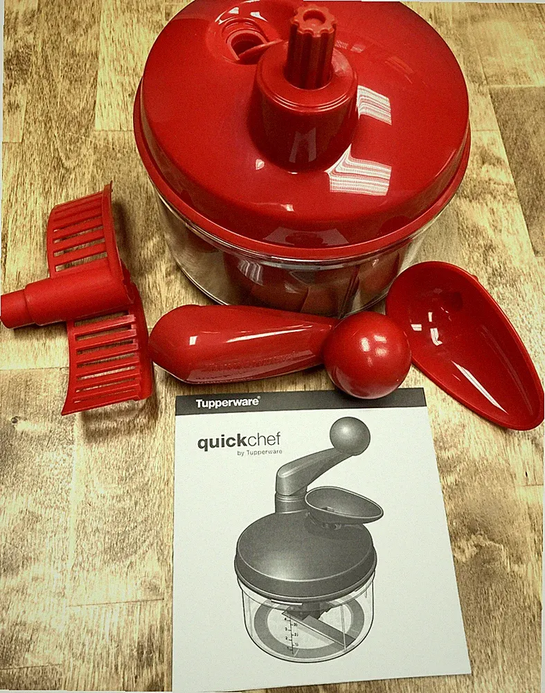 Tupperware Quick Chef Pro System-Manual Turn Handle Food Processor-Color Choices