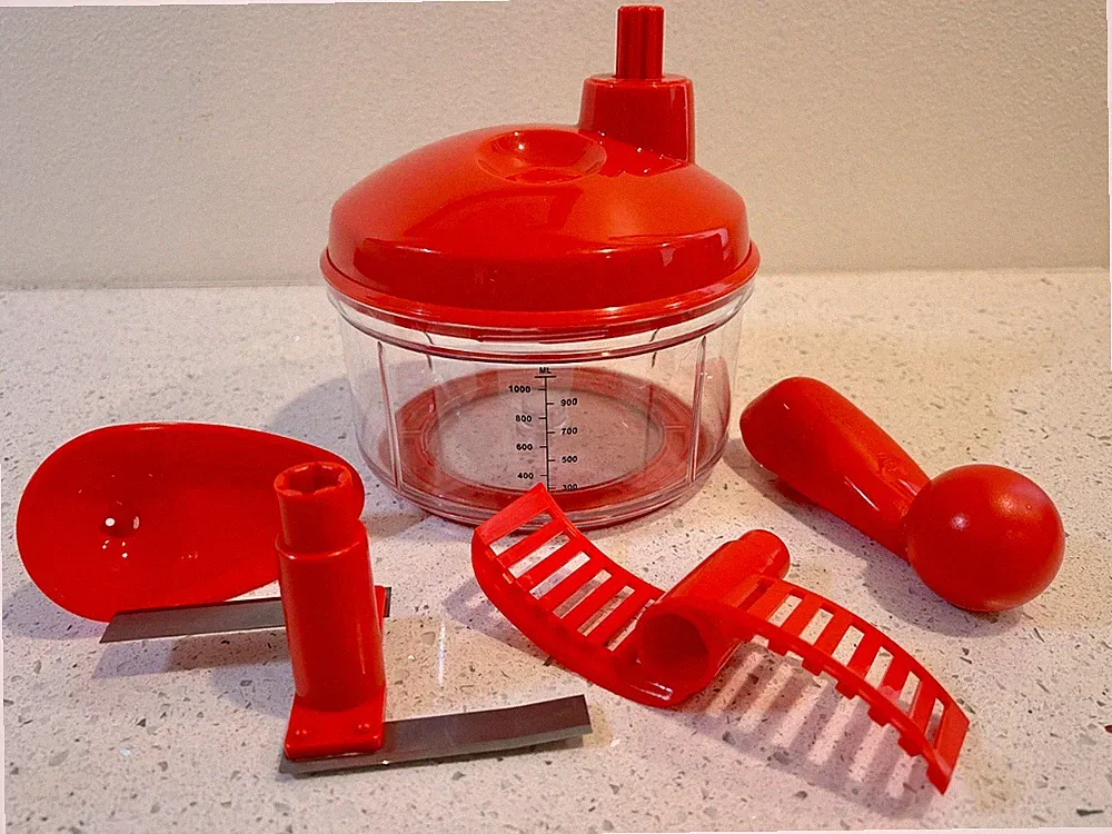 TUPPERWARE Quick Chef Pro System Manual Turn Handle Food Processor - EXC. COND!