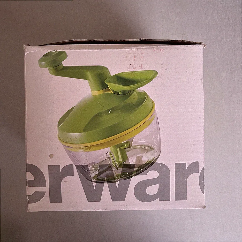 Tupperware Quick Chef Pro System Manual Turn Handle Food Processor Lime Green