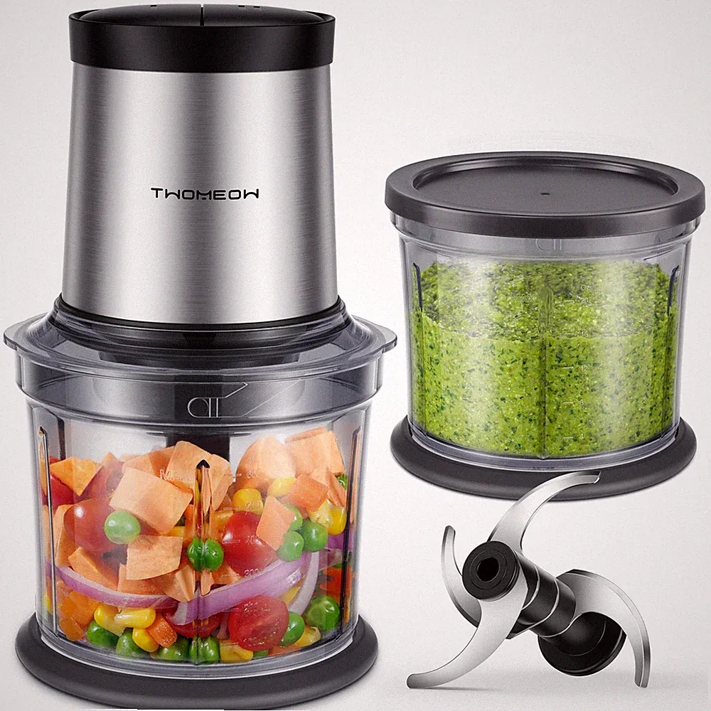 TWOMEOW Food Processor 4 Cup, Electric Food Chopper, 【Small but Powerful】Meat...