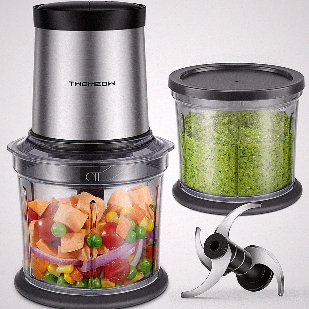 TWOMEOW Food Processor 4 Cup, Electric Food Chopper, ?Small but Powerful?Meat Gr