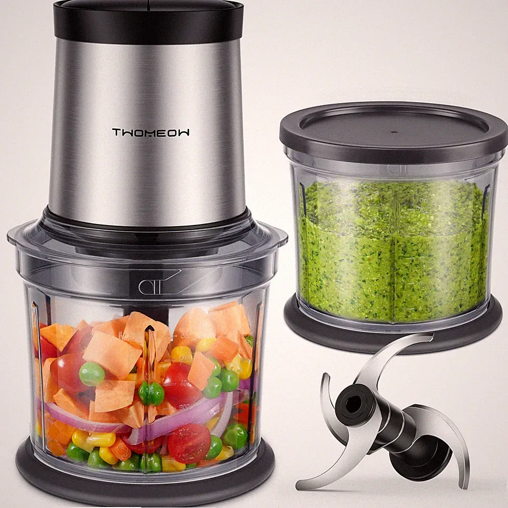 TWOMEOW Food Processor 4 Cup, Electric Food Chopper, ?Small but Powerful?Meat Gr