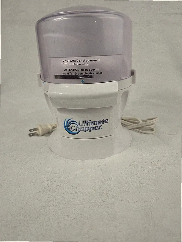 Ultimate Chopper CH-1 White Food Processor 750 Watt Max Power Tested Works Great
