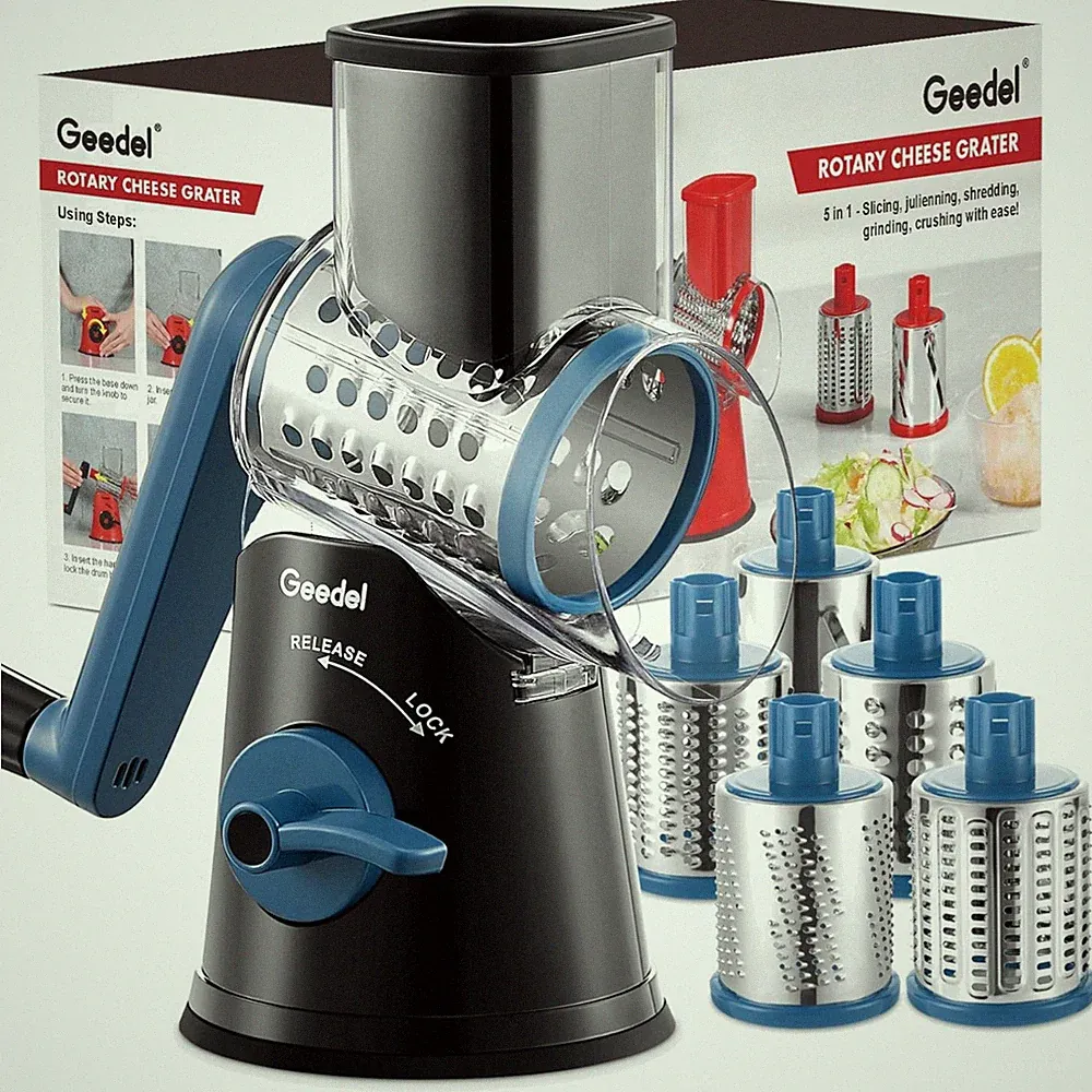 Upgraded Cheese Shredder & Vegetable Slicer - 5 Blades