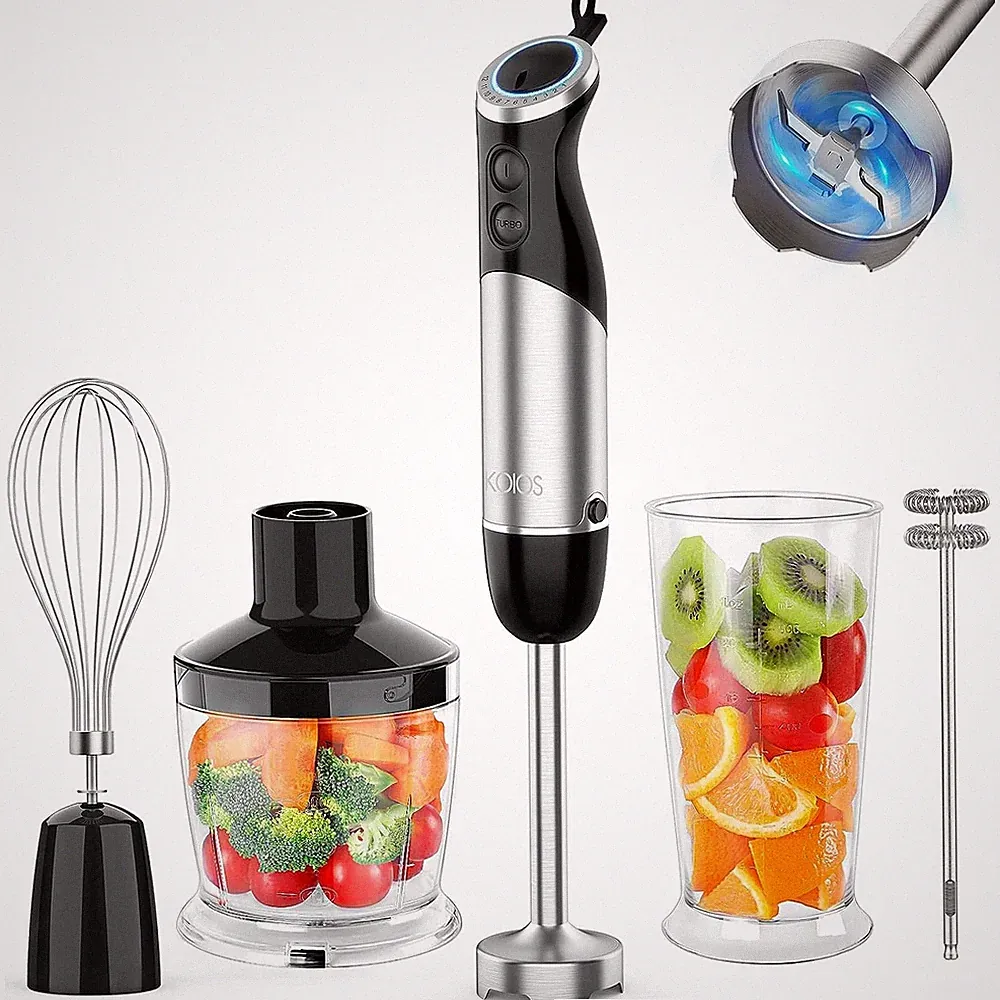 Upgraded Immersion Blender Handheld, 1000W 12-Speed 5 in 1 Hand Mixer Stick B...