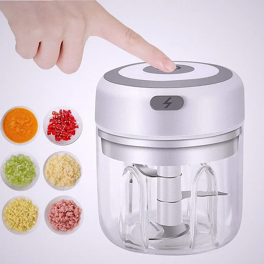 USB Electric Garlic Chopper, Mini Food Processor for Ginger Chili Vegetables