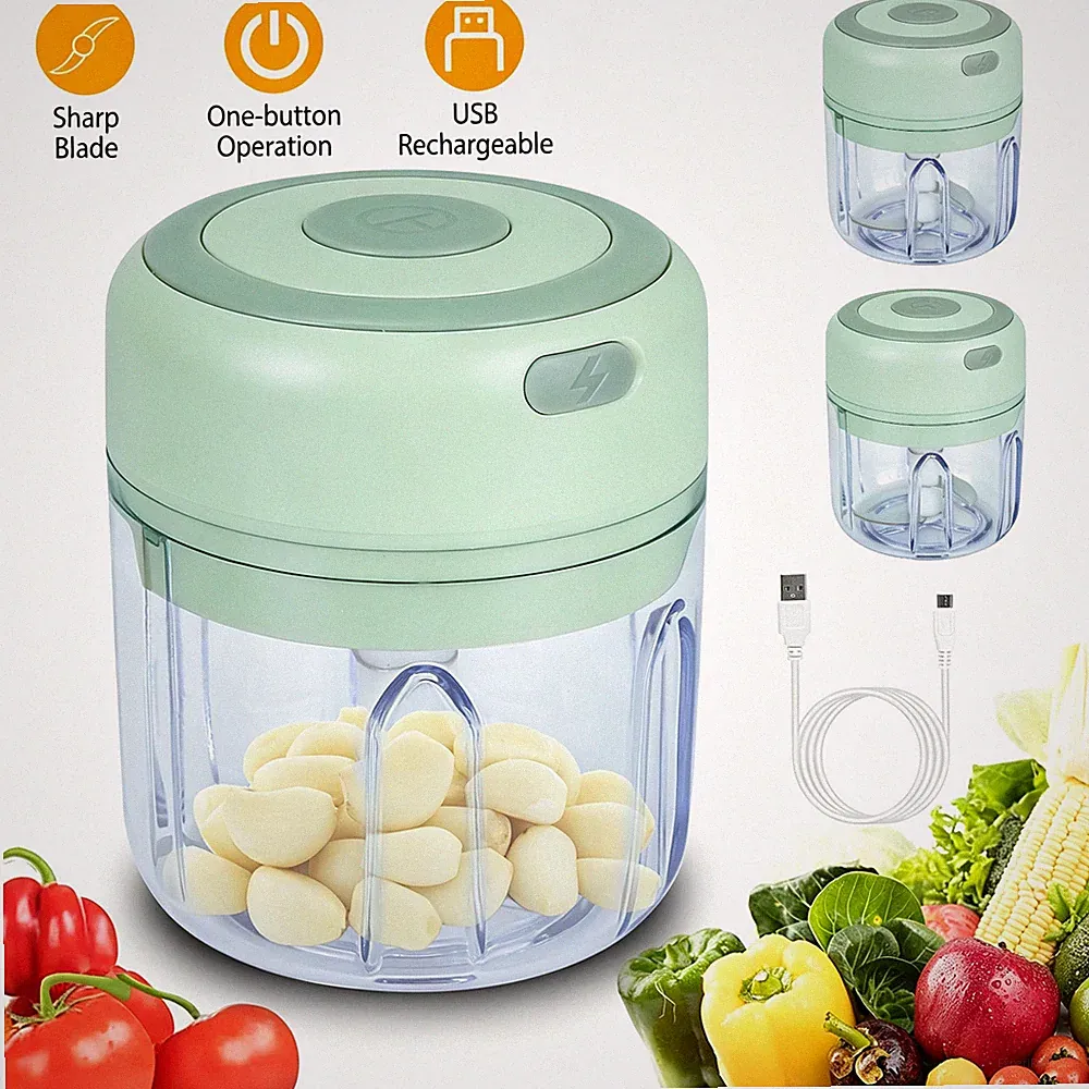 USB Rechargeable Mini Garlic Chopper with 304 Steel Blade
