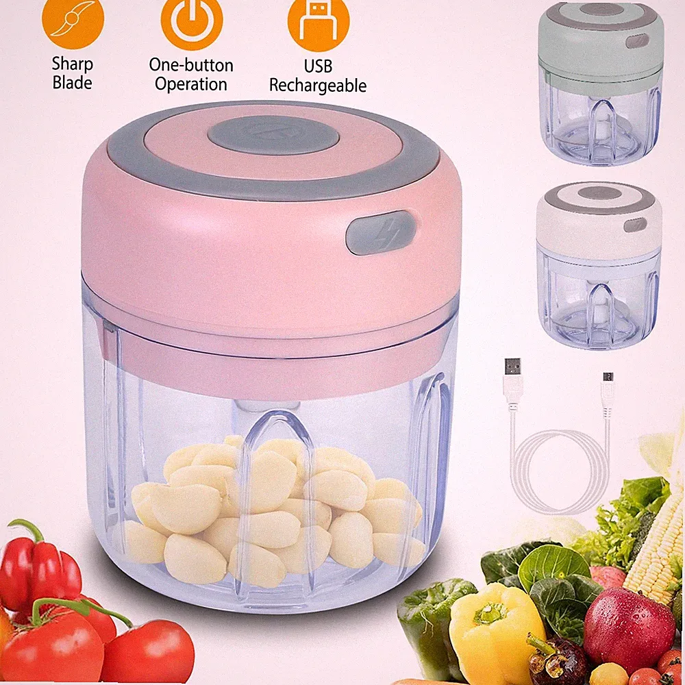 USB Rechargeable Mini Garlic Chopper with Stainless Blade