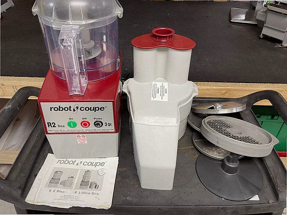 Used Robot Coupe R2 DICE 3qt Food Processor with Continuous Feed and 4 Disc - BB