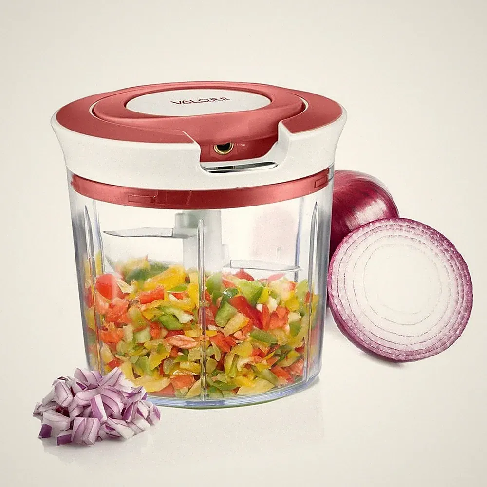 Valore Manual Food Processor Vegetable Chopper Large 1.2L (5 Cup) – 1.2 L