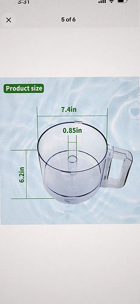 Vanshly,112203 Food Processor 3 Quart Clear Bowl compatible with Robot Coupe R2
