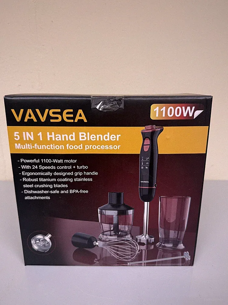 VAVSEA 1100W 5-in-1 Immersion Hand Blender Food Processor Stick Chopper Whisk