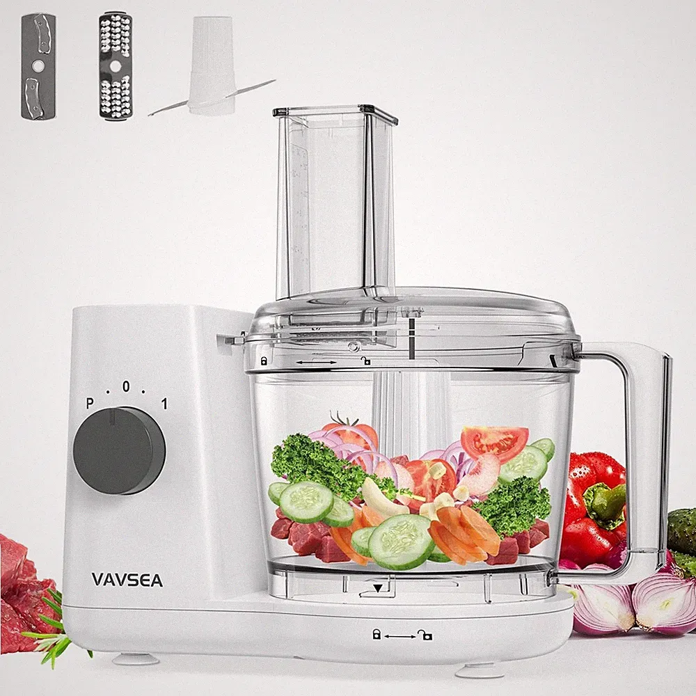 VAVSEA 6-Cup Food Processor Vegetable Chopper BPA Free Stainless Steel Blades W