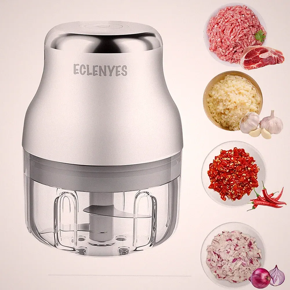 Vegetable Chopper, 100ML Garlic Chopper, USB Rechargeable Mini Blender, Power...
