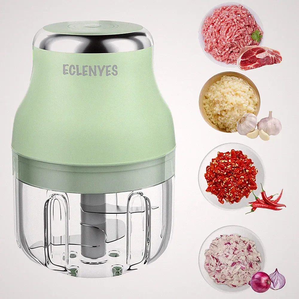 Vegetable Chopper, Electric Garlic Chopper, 250ML USB Rechargeable Mini Blend...