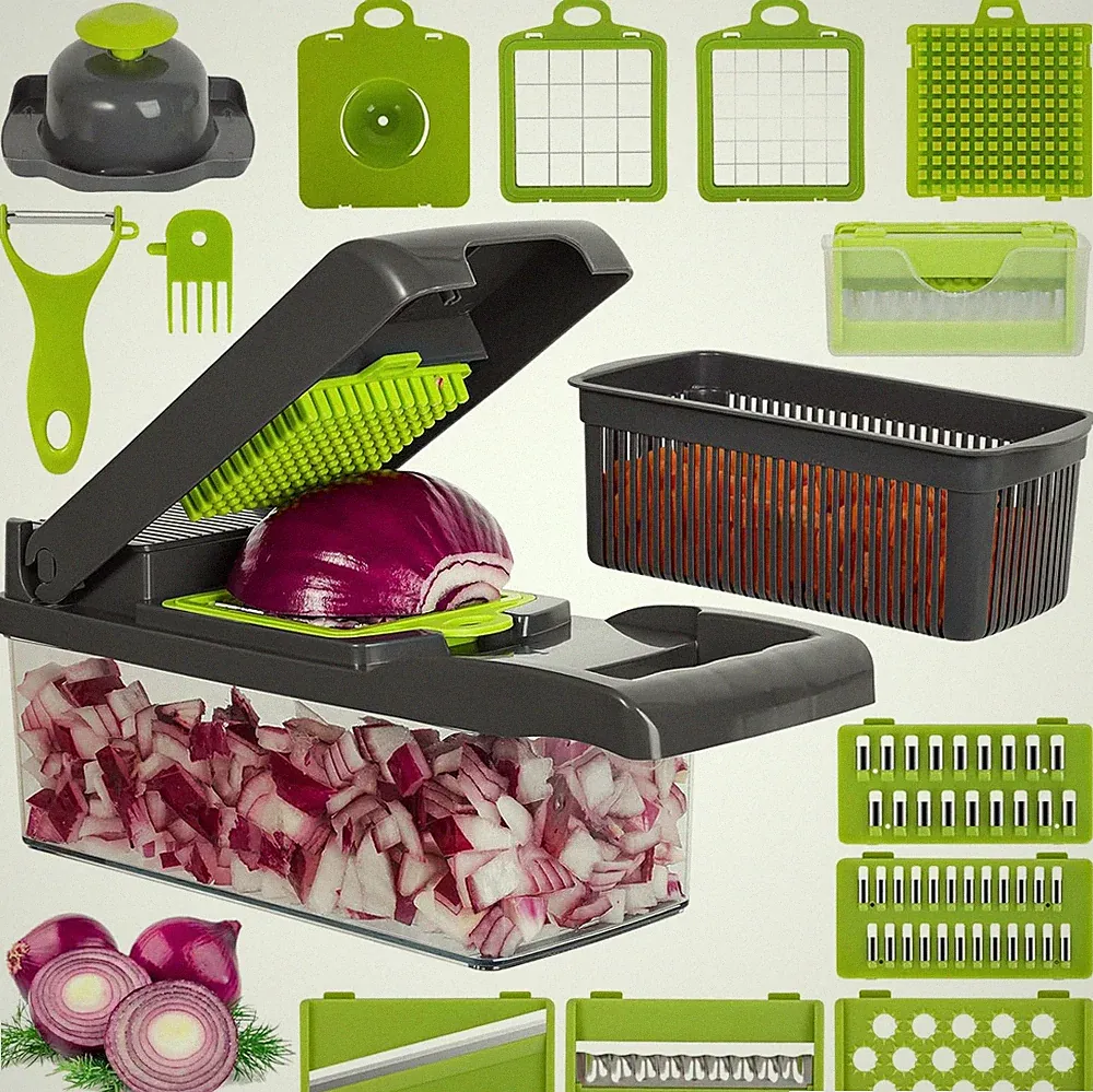 Vegetable Chopper Food Chopper with Container,Cheese Slicer, Onion Chopper,Pro 1