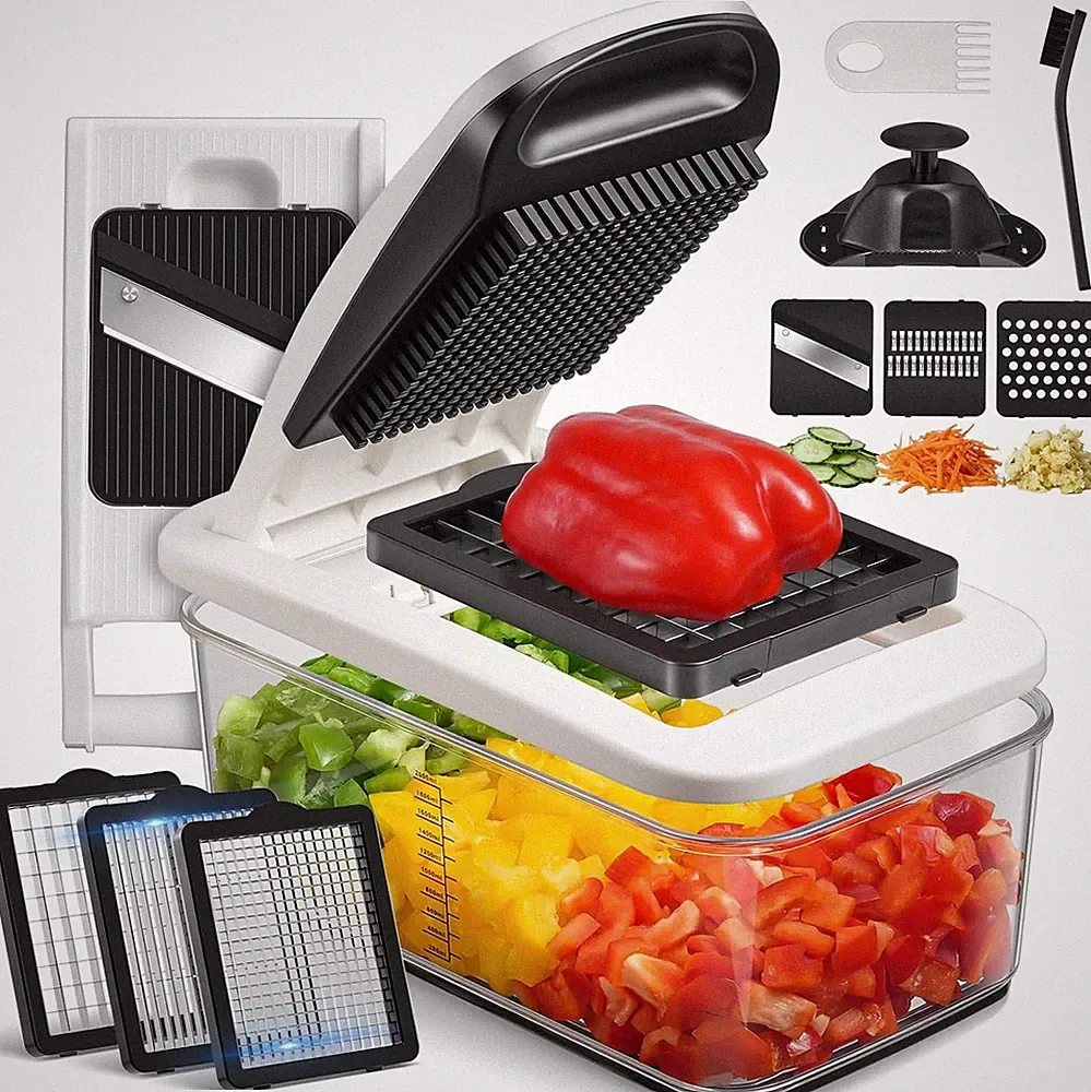 Vegetable Chopper Mandoline Slicer - Multifunctional Veggie Food Chopper With 6