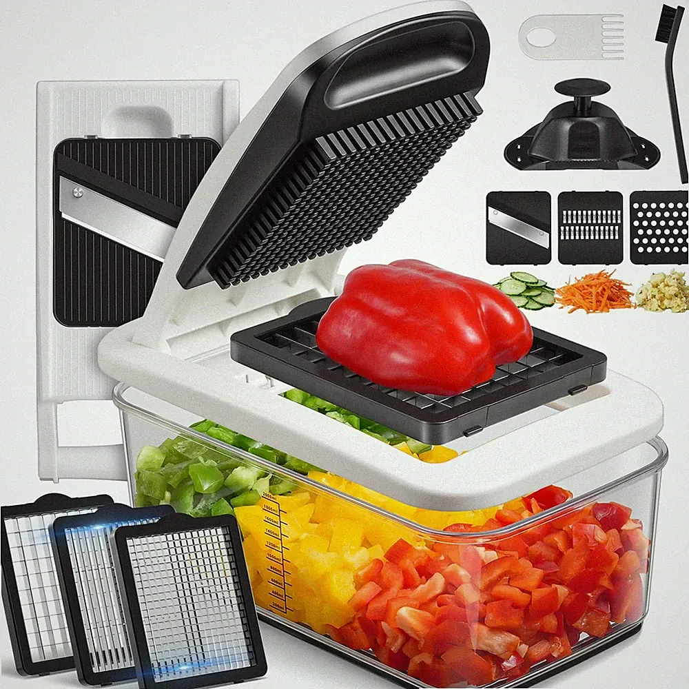 Vegetable Chopper Mandoline Slicer - Multifunctional Veggie Food Chopper With...