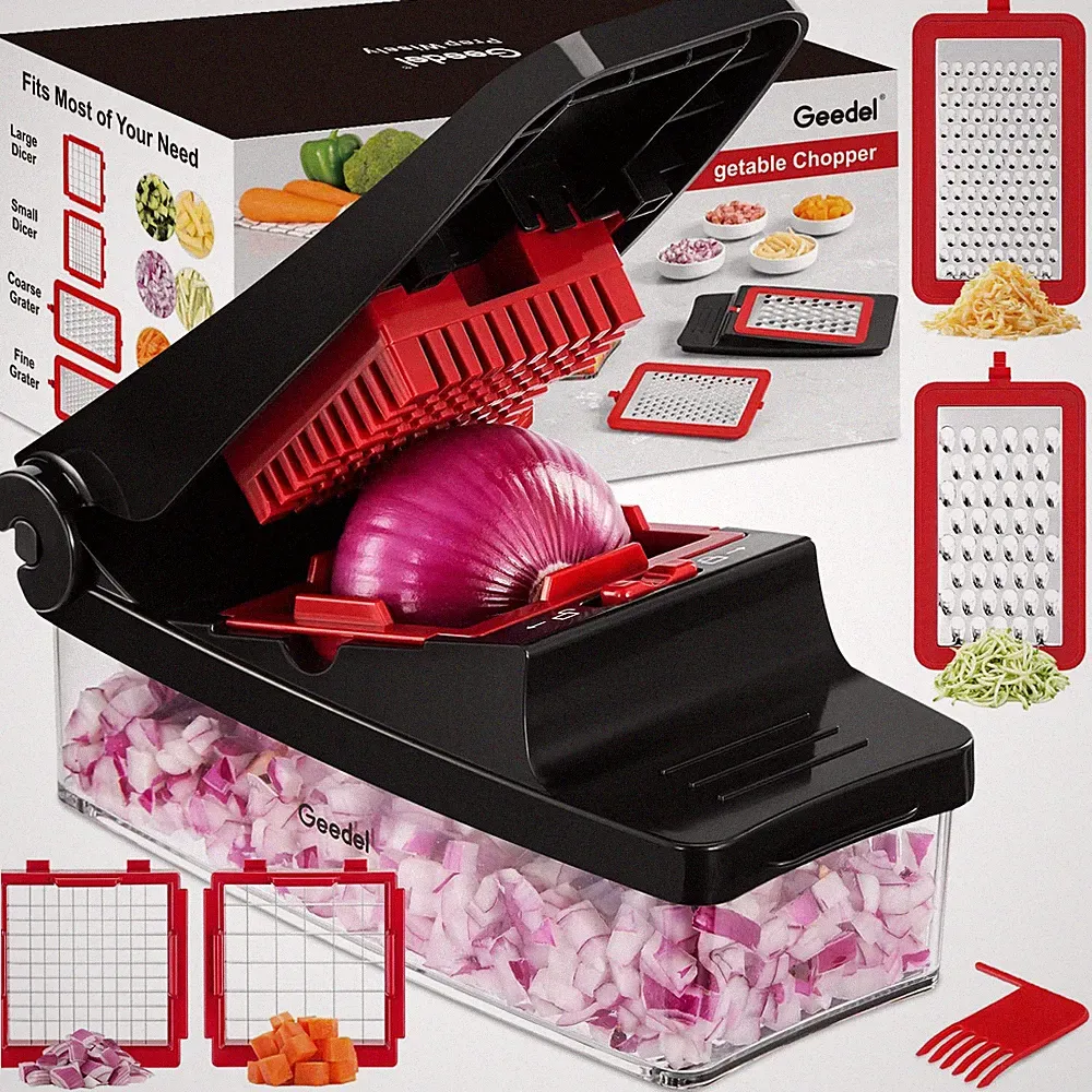 Vegetable Chopper, Onion Chopper Pro Food Chopper, Kitchen Vegetable Slicer D...