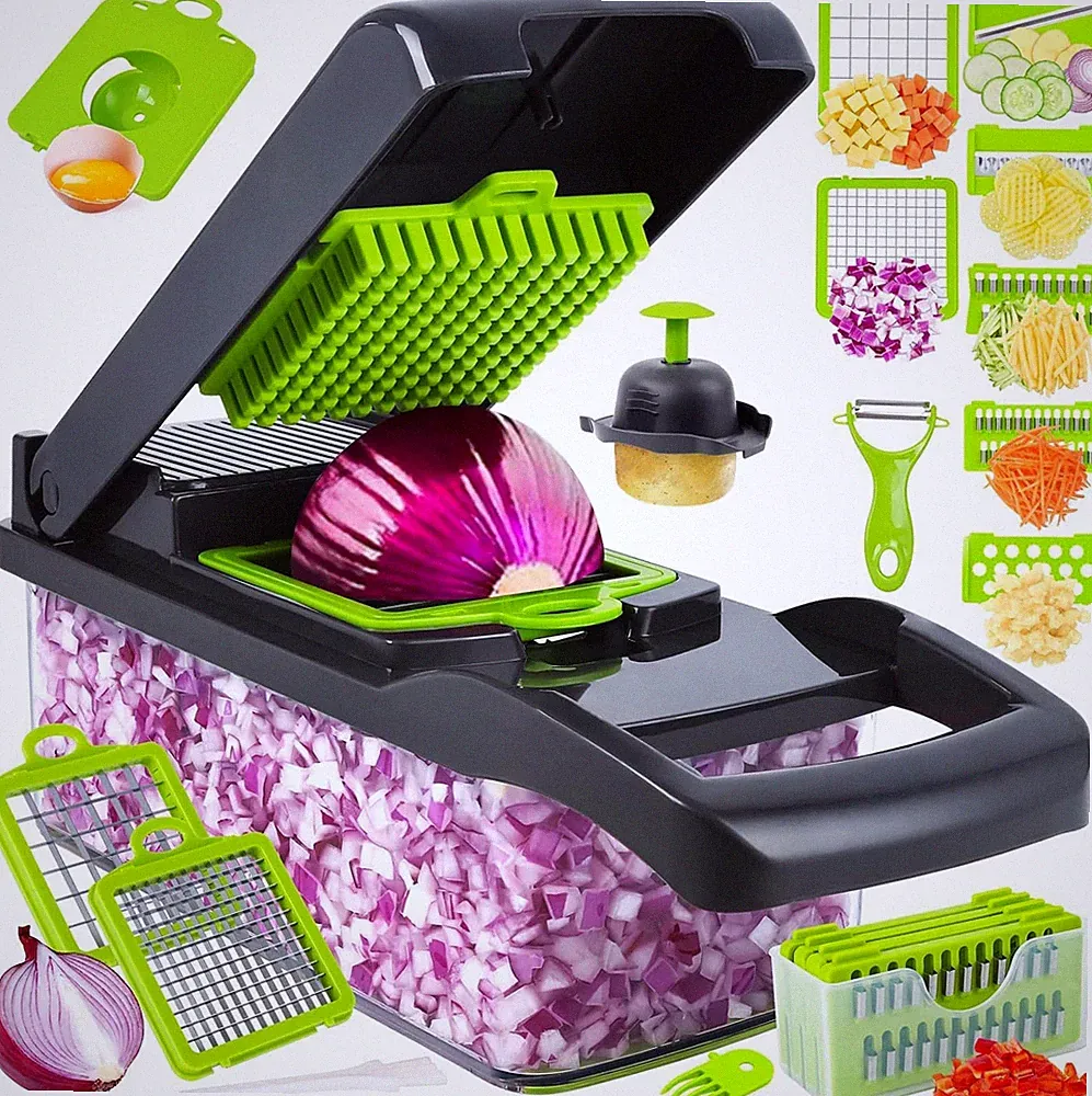 Vegetable Chopper, Pro Onion Chopper, 14 in 1Multifunctional Food Chopper, Kitch