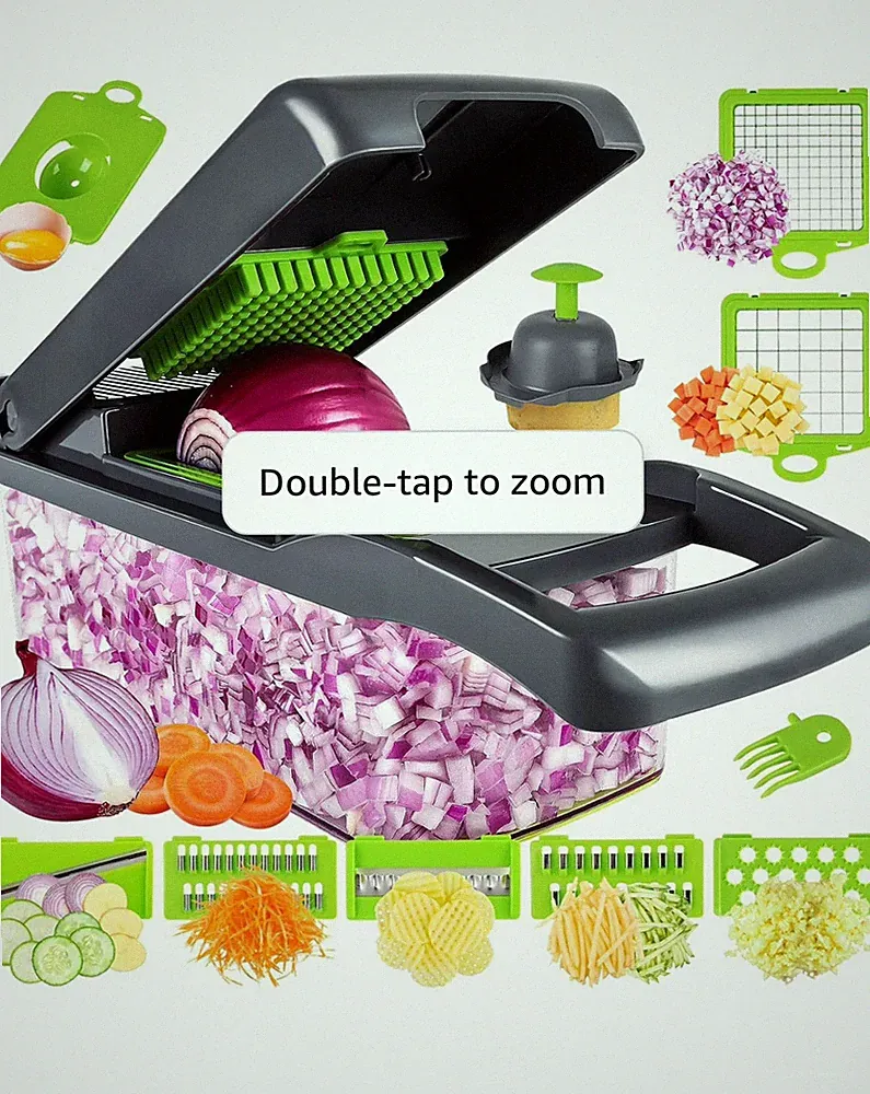 Vegetable Chopper, Pro Onion Chopper, Multifunctional 13 in 1 Food Chopper, Kitc