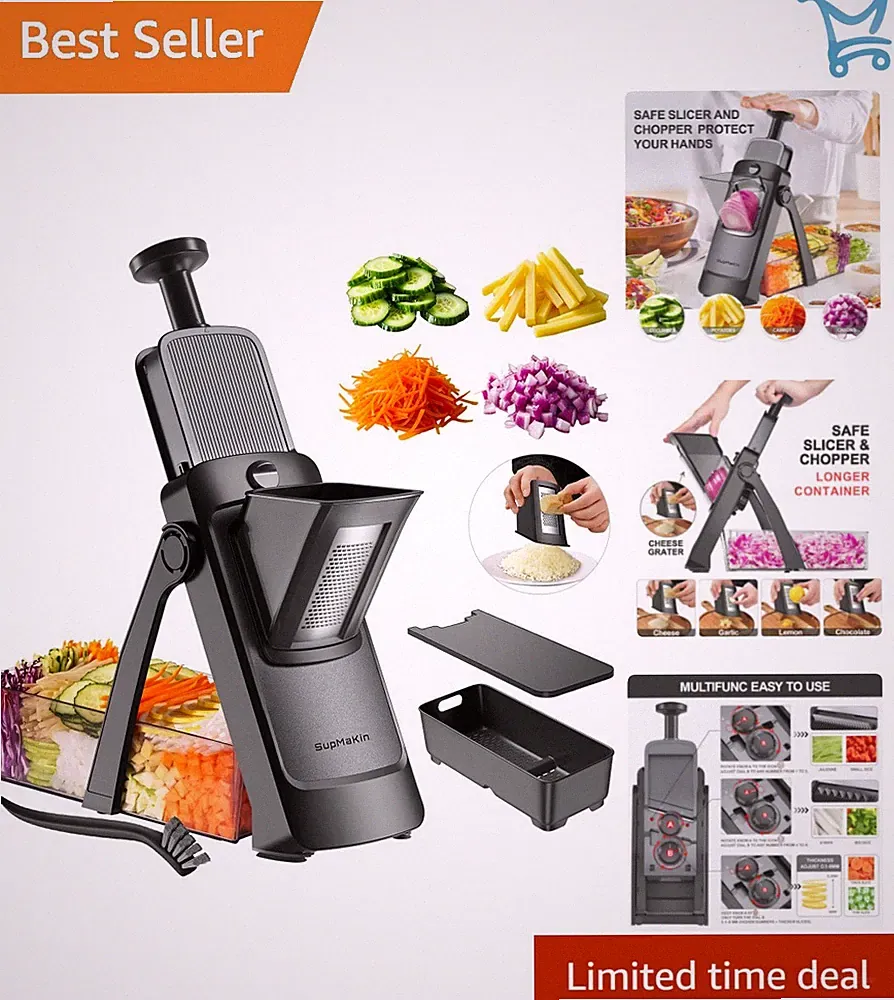 Vegetable Mandoline Slicer Chopper Food Processor Storage Container Kitchen Tool