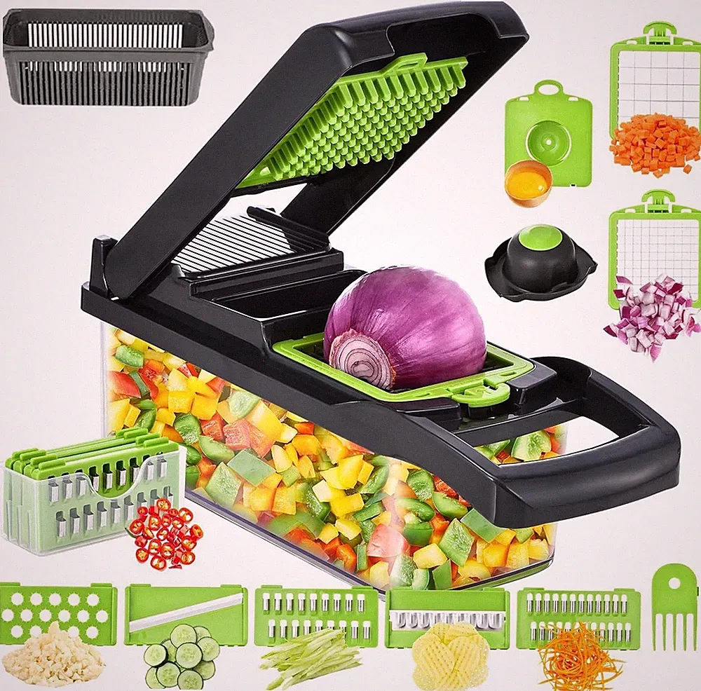 Vegetable Slicer Dicer Shredder Chopper 15pc Meal Prep Kitchen Aid Fruit Press