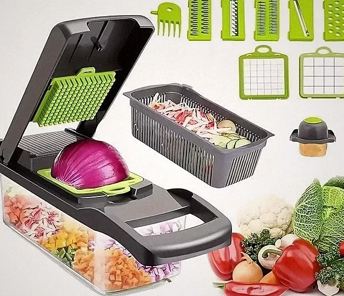 Vegetable Slicer Mandoline Chopper 16 in 1 Kitchen Food Dicer with Blades