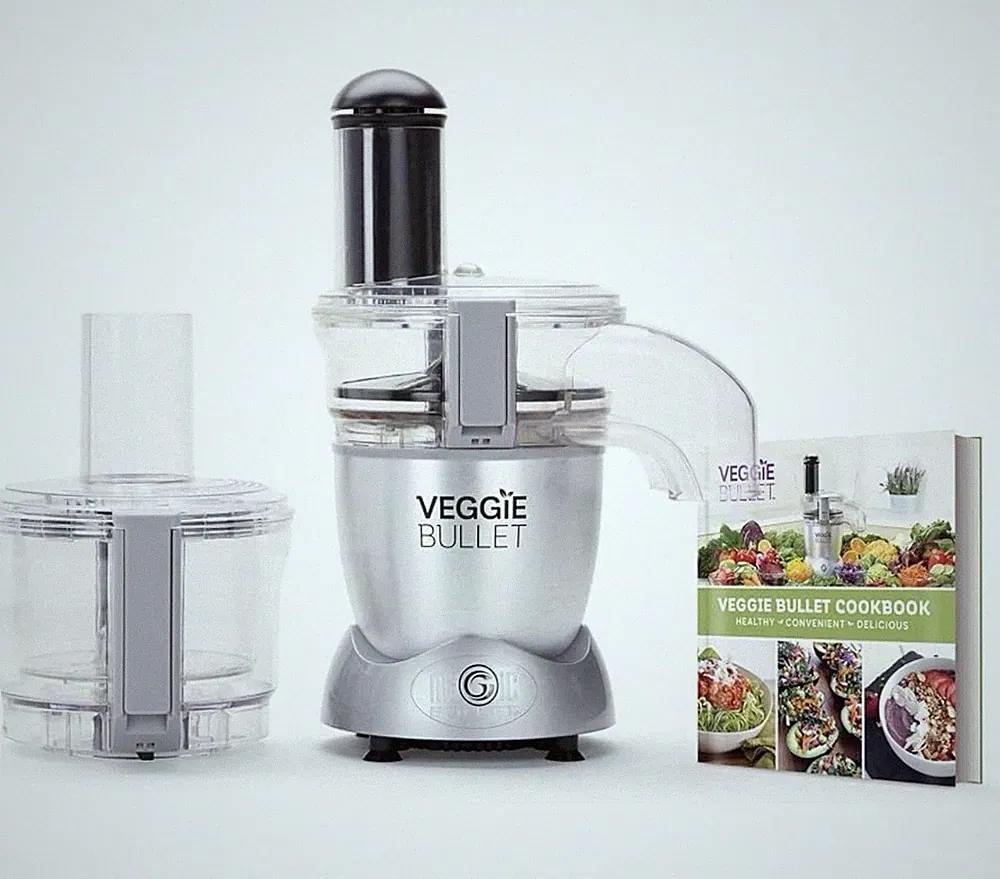 Veggie Bullet 12-Piece Full-Size Food Processor Slicer Shredder Spiralizer New