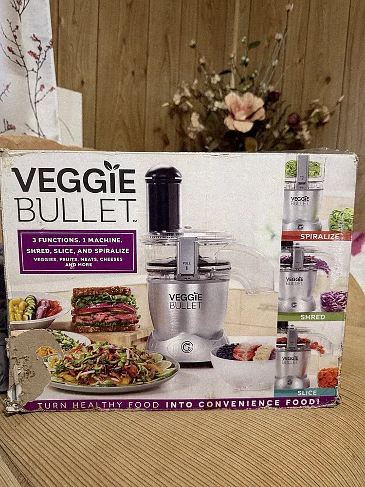 Veggie Bullet Electric Food Processor Spiralize Shred Slice for Veg & Fruit
