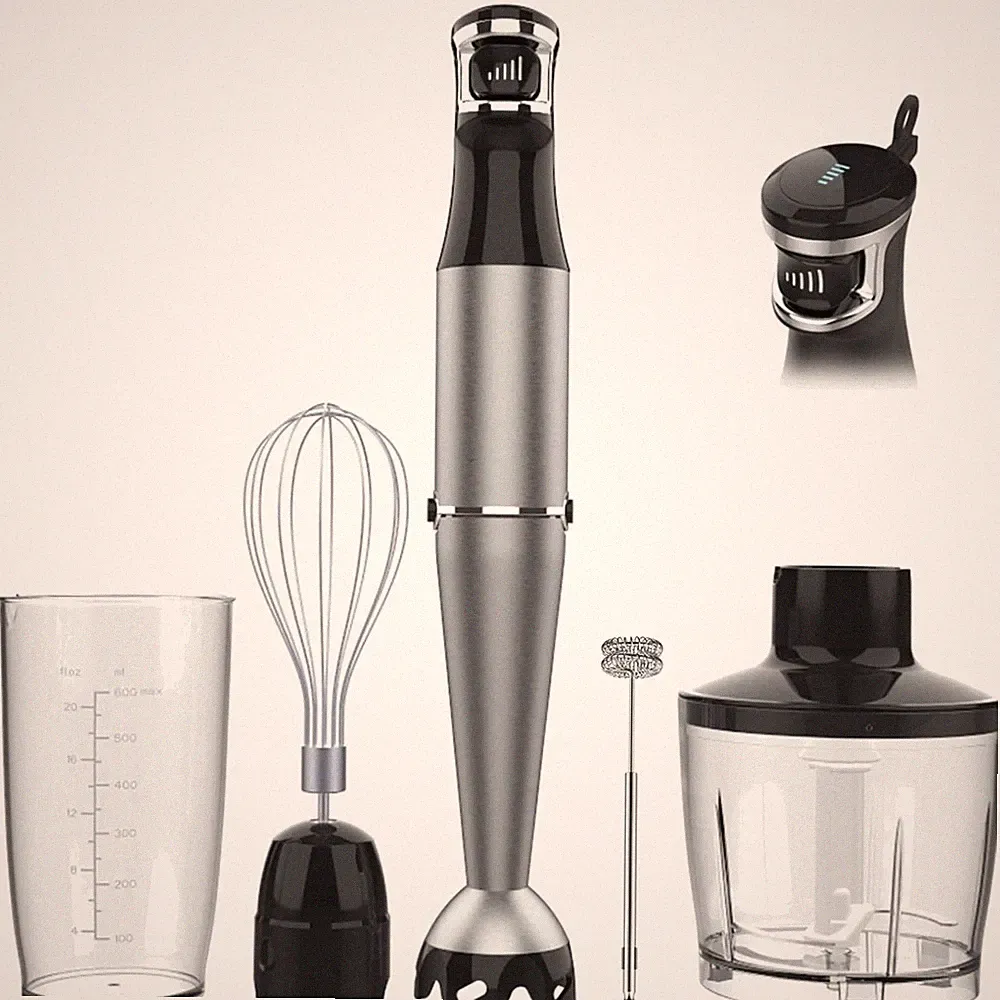 Versatile 5-in-1 Immersion Blender Set - Ergonomic Handheld 1100W Kitchen Tool