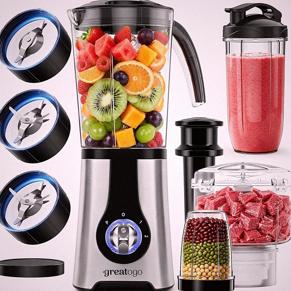 Versatile Blender & Food Processor Combo - Countertop Smoothie Maker, Kitchen Es