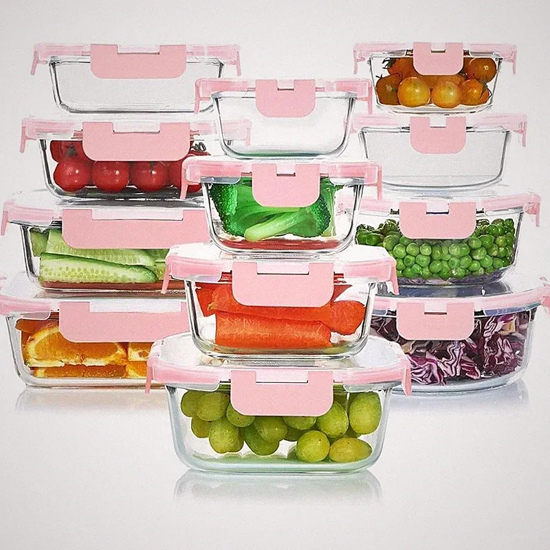 Versatile Glass Containers Set W/ Airtight Lids Meal Prep Food Storage New