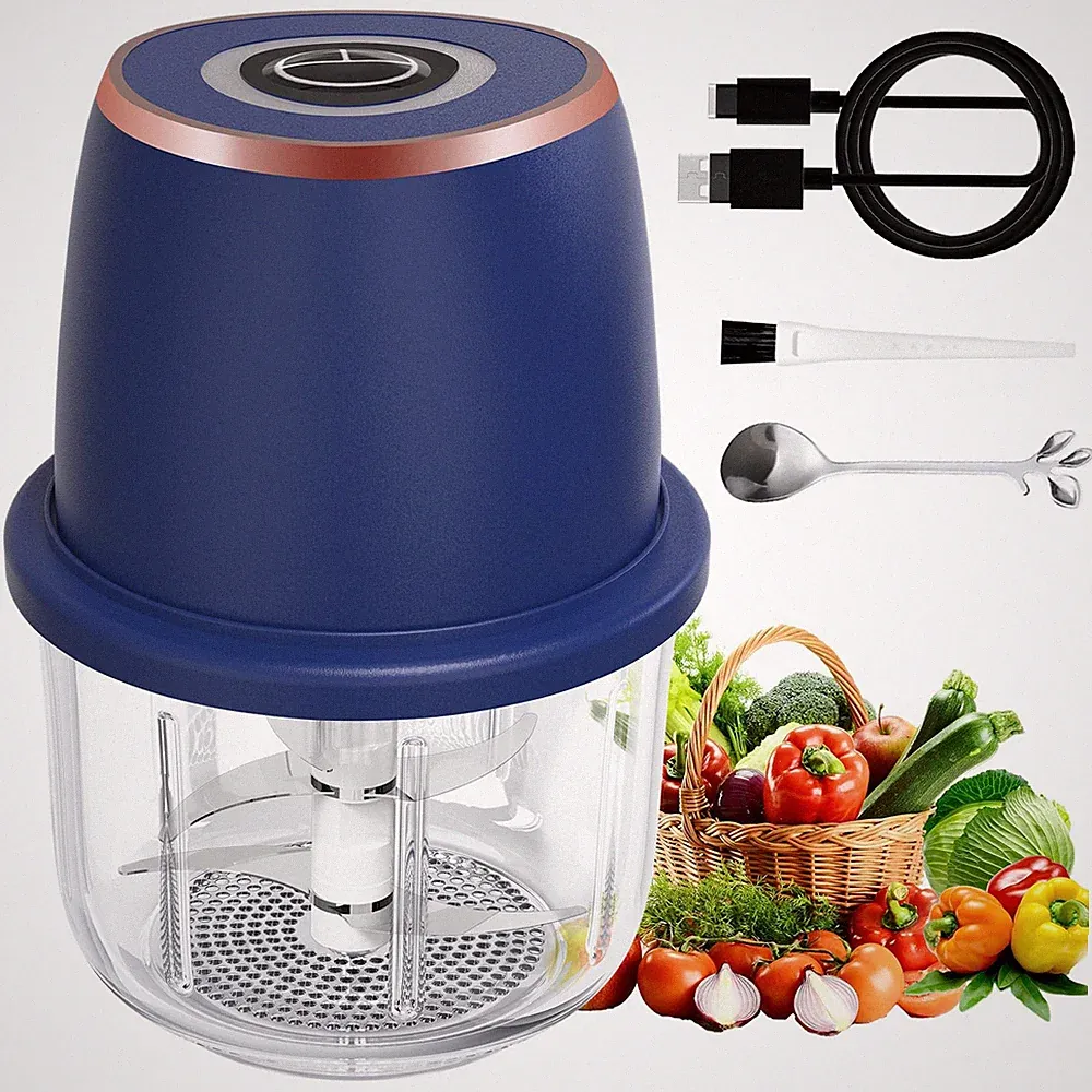 Vevirabe Electric Garlic Chopper Mini Food Processor Vegetable Chopper 350Ml