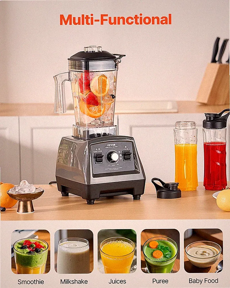 VEVOR 61oz Countertop Blender 1400W Professional Smoothie Maker Food Processor