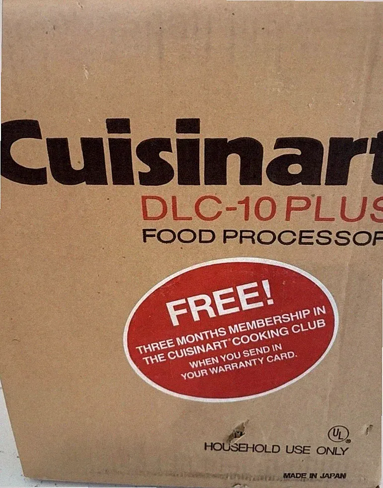Vintage 1987 Cusinart Food Processor DLC-10Plus Brand New in the Box Old Stock