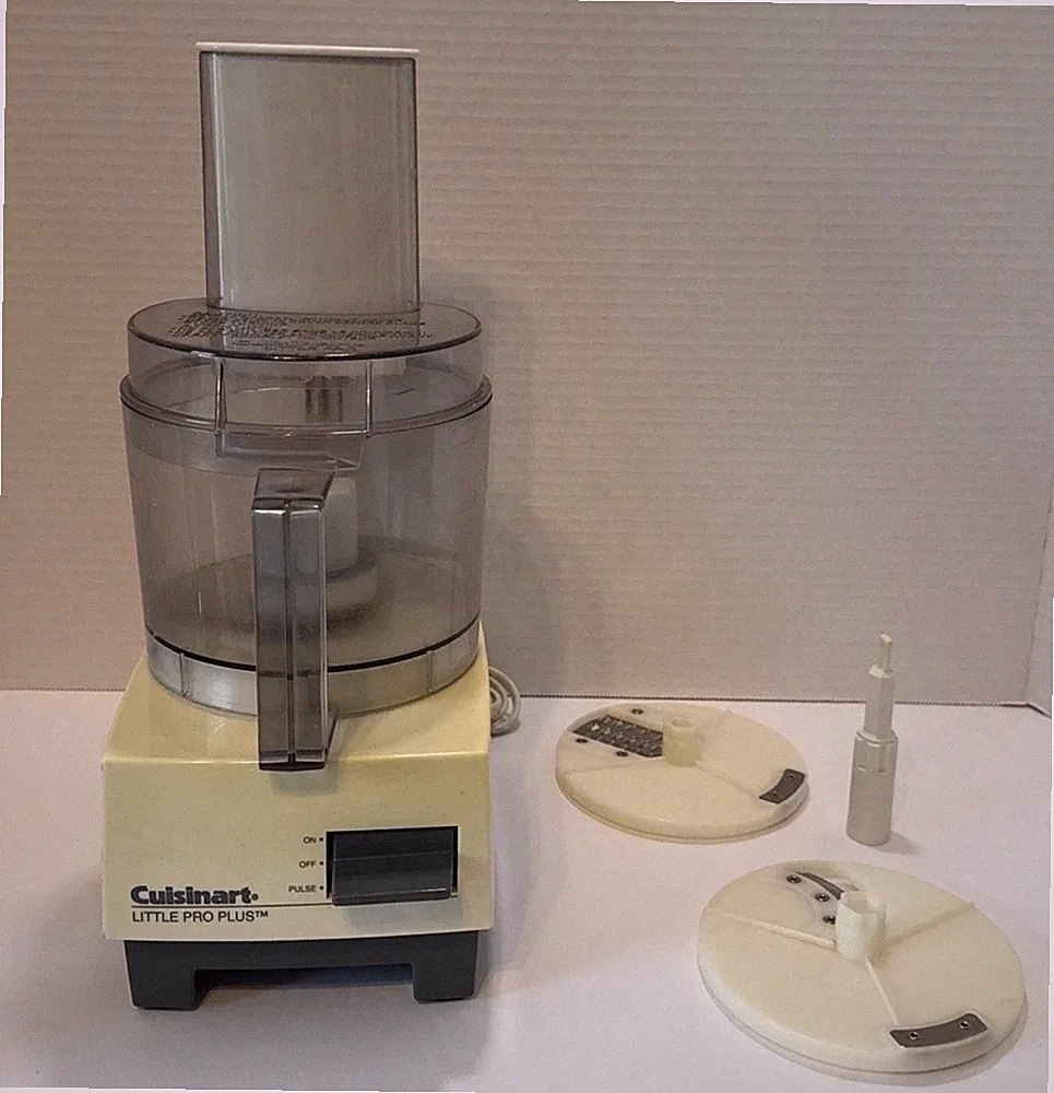 Vintage Cuisinart Little Pro Plus Food Processor w/ Attachments (Tested & Works)