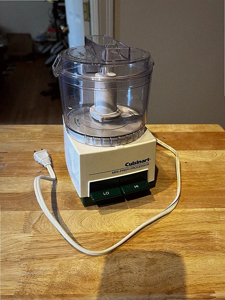 Vintage Cuisinart Mini-Prep Food Processor DLC-1 White 2-Speed LO HI Excellent